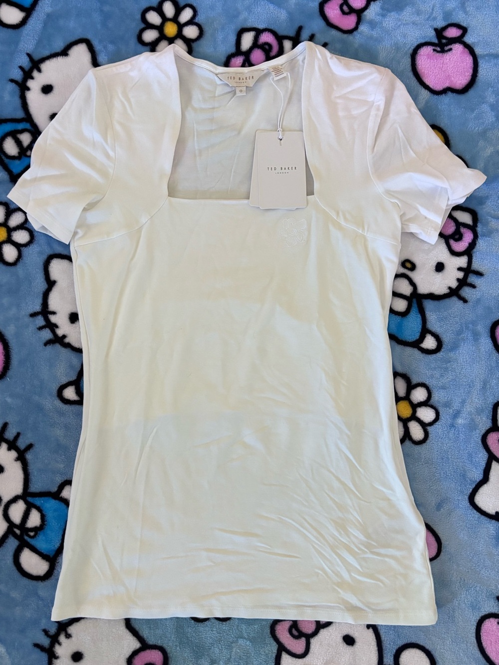 Ted Baker London square neck short sleeve top